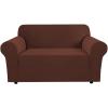 image:imageHVERSAILTEX Stretch Couch Covers for Sofa 1 Piece Slipcovers for Couches and Sofas 3 Seater Couch Cover Feature Thick Checked Jacquard Fabric with Elastic Bottom 7288 Wide CreamBurnt Brick