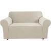 image:imageHVERSAILTEX Stretch Couch Covers for Sofa 1 Piece Slipcovers for Couches and Sofas 3 Seater Couch Cover Feature Thick Checked Jacquard Fabric with Elastic Bottom 7288 Wide CreamIsland Fossi