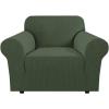 image:imageHVERSAILTEX Stretch Couch Covers for Sofa 1 Piece Slipcovers for Couches and Sofas 3 Seater Couch Cover Feature Thick Checked Jacquard Fabric with Elastic Bottom 7288 Wide CreamBronze Green