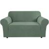 image:imageHVERSAILTEX Stretch Couch Covers for Sofa 1 Piece Slipcovers for Couches and Sofas 3 Seater Couch Cover Feature Thick Checked Jacquard Fabric with Elastic Bottom 7288 Wide CreamLoden Frost