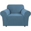 image:imageHVERSAILTEX Stretch Couch Covers for Sofa 1 Piece Slipcovers for Couches and Sofas 3 Seater Couch Cover Feature Thick Checked Jacquard Fabric with Elastic Bottom 7288 Wide CreamDusty Blue