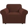 image:imageHVERSAILTEX Stretch Couch Covers for Sofa 1 Piece Slipcovers for Couches and Sofas 3 Seater Couch Cover Feature Thick Checked Jacquard Fabric with Elastic Bottom 7288 Wide CreamBurnt Brick