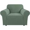 image:imageHVERSAILTEX Stretch Couch Covers for Sofa 1 Piece Slipcovers for Couches and Sofas 3 Seater Couch Cover Feature Thick Checked Jacquard Fabric with Elastic Bottom 7288 Wide CreamLoden Frost