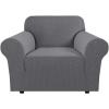 image:imageHVERSAILTEX Stretch Couch Covers for Sofa 1 Piece Slipcovers for Couches and Sofas 3 Seater Couch Cover Feature Thick Checked Jacquard Fabric with Elastic Bottom 7288 Wide CreamNeutral Gray