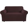image:imageHVERSAILTEX Stretch Couch Covers for Sofa 1 Piece Slipcovers for Couches and Sofas 3 Seater Couch Cover Feature Thick Checked Jacquard Fabric with Elastic Bottom 7288 Wide CreamChocolate