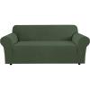 image:imageHVERSAILTEX Stretch Couch Covers for Sofa 1 Piece Slipcovers for Couches and Sofas 3 Seater Couch Cover Feature Thick Checked Jacquard Fabric with Elastic Bottom 7288 Wide CreamBronze Green