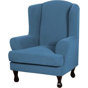 image:imageHVERSAILTEX Sofa Cover 2 Piece Stretch Couch Covers for 3 Cushion Couch Sofa Slipcover Protector with Individual Seat Cushion Covers Suit for T CushionBox Cushion Sofa 7288 Island FossiDusty Blue