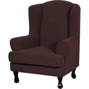 image:imageHVERSAILTEX Sofa Cover 2 Piece Stretch Couch Covers for 3 Cushion Couch Sofa Slipcover Protector with Individual Seat Cushion Covers Suit for T CushionBox Cushion Sofa 7288 Island FossiChocolateBrown