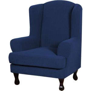 image:imageHVERSAILTEX Sofa Cover 2 Piece Stretch Couch Covers for 3 Cushion Couch Sofa Slipcover Protector with Individual Seat Cushion Covers Suit for T CushionBox Cushion Sofa 7288 Island FossiNavy