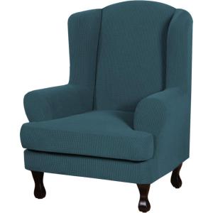 image:imageHVERSAILTEX Sofa Cover 2 Piece Stretch Couch Covers for 3 Cushion Couch Sofa Slipcover Protector with Individual Seat Cushion Covers Suit for T CushionBox Cushion Sofa 7288 Island FossiDeep Teal