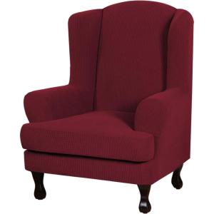 image:imageHVERSAILTEX Sofa Cover 2 Piece Stretch Couch Covers for 3 Cushion Couch Sofa Slipcover Protector with Individual Seat Cushion Covers Suit for T CushionBox Cushion Sofa 7288 Island FossiWineBurgundy