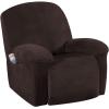 image:imageHVERSAILTEX High Stretch Recliner Chair Covers Large Size Oversized Plush Chair Slip Covers with Arms 1Piece Furniture Protector Couch Soft with Elastic Bottom Non SlipRecliner Stone BlueBrown