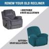 image:imageHVERSAILTEX High Stretch Recliner Chair Covers Large Size Oversized Plush Chair Slip Covers with Arms 1Piece Furniture Protector Couch Soft with Elastic Bottom Non SlipRecliner Stone BlueDeep Teal
