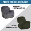 image:imageHVERSAILTEX High Stretch Recliner Chair Covers Large Size Oversized Plush Chair Slip Covers with Arms 1Piece Furniture Protector Couch Soft with Elastic Bottom Non SlipRecliner Stone BlueOlive