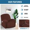 image:imageHVERSAILTEX High Stretch Recliner Chair Covers Large Size Oversized Plush Chair Slip Covers with Arms 1Piece Furniture Protector Couch Soft with Elastic Bottom Non SlipRecliner Stone BlueBurnt Brick