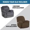 image:imageHVERSAILTEX High Stretch Recliner Chair Covers Large Size Oversized Plush Chair Slip Covers with Arms 1Piece Furniture Protector Couch Soft with Elastic Bottom Non SlipRecliner Stone BlueBronze Brown