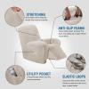 image:imageHVERSAILTEX High Stretch Recliner Chair Covers Large Size Oversized Plush Chair Slip Covers with Arms 1Piece Furniture Protector Couch Soft with Elastic Bottom Non SlipRecliner Stone BlueFrench Oak