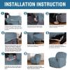image:imageHVERSAILTEX High Stretch Recliner Chair Covers Large Size Oversized Plush Chair Slip Covers with Arms 1Piece Furniture Protector Couch Soft with Elastic Bottom Non SlipRecliner Stone BlueStone Blue