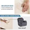 image:imageHVERSAILTEX High Stretch Recliner Chair Covers Large Size Oversized Plush Chair Slip Covers with Arms 1Piece Furniture Protector Couch Soft with Elastic Bottom Non SlipRecliner Stone BlueCream