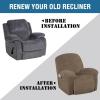 image:imageHVERSAILTEX High Stretch Recliner Chair Covers Large Size Oversized Plush Chair Slip Covers with Arms 1Piece Furniture Protector Couch Soft with Elastic Bottom Non SlipRecliner Stone BlueMocha