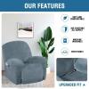image:imageHVERSAILTEX High Stretch Recliner Chair Covers Large Size Oversized Plush Chair Slip Covers with Arms 1Piece Furniture Protector Couch Soft with Elastic Bottom Non SlipRecliner Stone BlueStone Blue