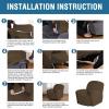 image:imageHVERSAILTEX High Stretch Recliner Chair Covers Large Size Oversized Plush Chair Slip Covers with Arms 1Piece Furniture Protector Couch Soft with Elastic Bottom Non SlipRecliner Stone BlueBronze Brown