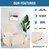 image:imageHVERSAILTEX High Stretch Recliner Chair Covers Large Size Oversized Plush Chair Slip Covers with Arms 1Piece Furniture Protector Couch Soft with Elastic Bottom Non SlipRecliner Stone BlueCream
