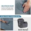image:imageHVERSAILTEX High Stretch Recliner Chair Covers Large Size Oversized Plush Chair Slip Covers with Arms 1Piece Furniture Protector Couch Soft with Elastic Bottom Non SlipRecliner Stone BlueStone Blue