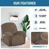 image:imageHVERSAILTEX High Stretch Recliner Chair Covers Large Size Oversized Plush Chair Slip Covers with Arms 1Piece Furniture Protector Couch Soft with Elastic Bottom Non SlipRecliner Stone BlueMocha