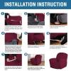 image:imageHVERSAILTEX High Stretch Recliner Chair Covers Large Size Oversized Plush Chair Slip Covers with Arms 1Piece Furniture Protector Couch Soft with Elastic Bottom Non SlipRecliner Stone BlueWineBurgundy