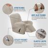 image:imageHVERSAILTEX High Stretch Recliner Chair Covers Large Size Oversized Plush Chair Slip Covers with Arms 1Piece Furniture Protector Couch Soft with Elastic Bottom Non SlipRecliner Stone BlueOatmeal