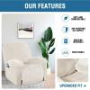 image:imageHVERSAILTEX High Stretch Recliner Chair Covers Large Size Oversized Plush Chair Slip Covers with Arms 1Piece Furniture Protector Couch Soft with Elastic Bottom Non SlipRecliner Stone BlueIvory