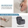 image:imageHVERSAILTEX High Stretch Recliner Chair Covers Large Size Oversized Plush Chair Slip Covers with Arms 1Piece Furniture Protector Couch Soft with Elastic Bottom Non SlipRecliner Stone BlueFrench Oak