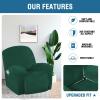 image:imageHVERSAILTEX High Stretch Recliner Chair Covers Large Size Oversized Plush Chair Slip Covers with Arms 1Piece Furniture Protector Couch Soft with Elastic Bottom Non SlipRecliner Stone BlueChristmas Green