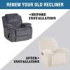image:imageHVERSAILTEX High Stretch Recliner Chair Covers Large Size Oversized Plush Chair Slip Covers with Arms 1Piece Furniture Protector Couch Soft with Elastic Bottom Non SlipRecliner Stone BlueIvory