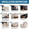 image:imageHVERSAILTEX High Stretch Recliner Chair Covers Large Size Oversized Plush Chair Slip Covers with Arms 1Piece Furniture Protector Couch Soft with Elastic Bottom Non SlipRecliner Stone BlueFrench Oak