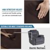image:imageHVERSAILTEX High Stretch Recliner Chair Covers Large Size Oversized Plush Chair Slip Covers with Arms 1Piece Furniture Protector Couch Soft with Elastic Bottom Non SlipRecliner Stone BlueBrown