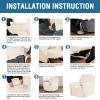 image:imageHVERSAILTEX High Stretch Recliner Chair Covers Large Size Oversized Plush Chair Slip Covers with Arms 1Piece Furniture Protector Couch Soft with Elastic Bottom Non SlipRecliner Stone BlueCream