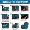 image:imageHVERSAILTEX High Stretch Recliner Chair Covers Large Size Oversized Plush Chair Slip Covers with Arms 1Piece Furniture Protector Couch Soft with Elastic Bottom Non SlipRecliner Stone BlueDeep Teal