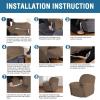 image:imageHVERSAILTEX High Stretch Recliner Chair Covers Large Size Oversized Plush Chair Slip Covers with Arms 1Piece Furniture Protector Couch Soft with Elastic Bottom Non SlipRecliner Stone BlueMocha