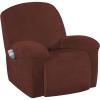 image:imageHVERSAILTEX High Stretch Recliner Chair Covers Large Size Oversized Plush Chair Slip Covers with Arms 1Piece Furniture Protector Couch Soft with Elastic Bottom Non SlipRecliner Stone BlueBurnt Brick