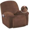 image:imageHVERSAILTEX High Stretch Recliner Chair Covers Large Size Oversized Plush Chair Slip Covers with Arms 1Piece Furniture Protector Couch Soft with Elastic Bottom Non SlipRecliner Stone BlueCaramel