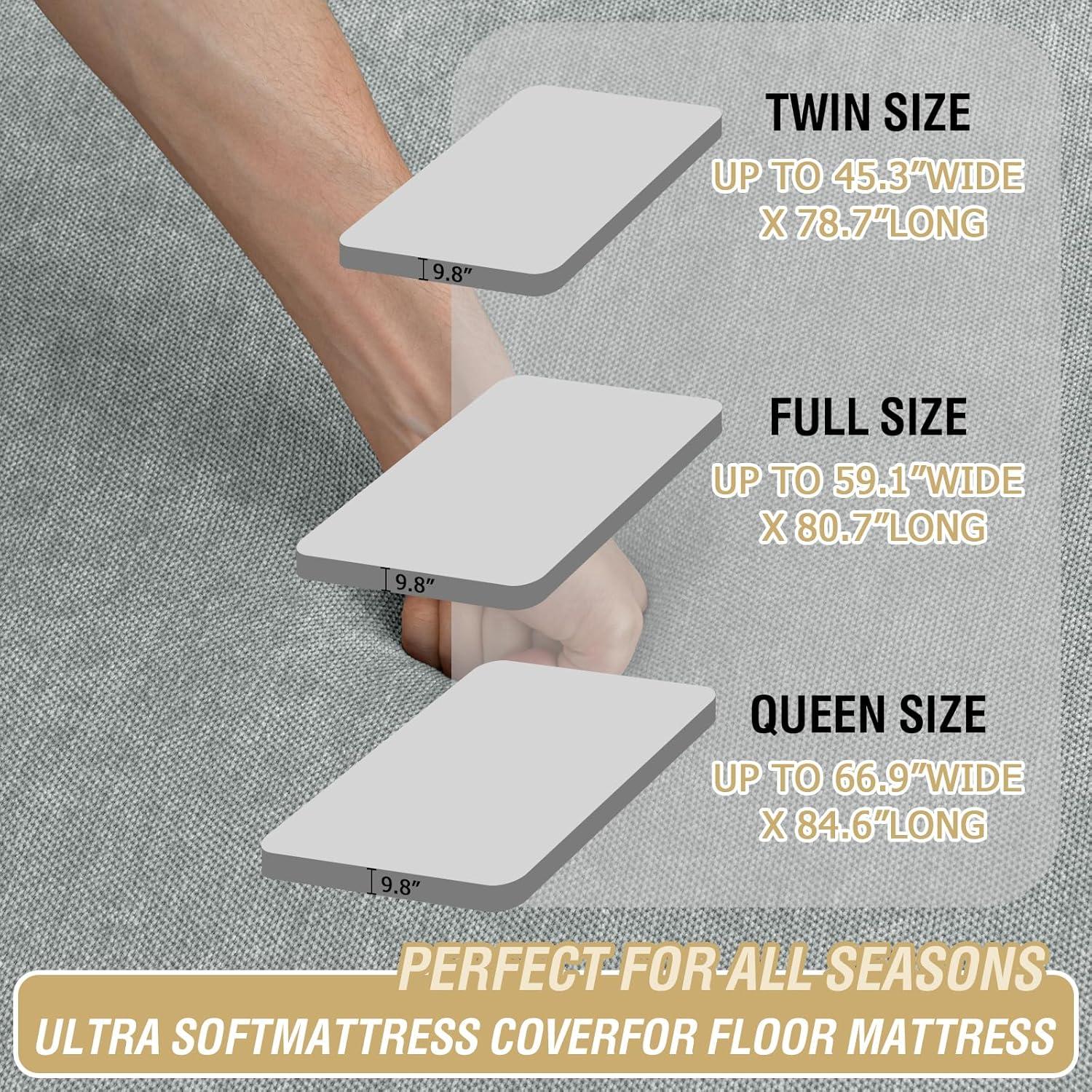 image:imageHVERSAILTEX Twin Size Armless Futon Mattress Covers for Traditional Japanese Futon Mattress Soft MixedColor Chenille Couch Slipcovers Floor Mats Sofa Protector Zippered Sleeper Sofa CoverCaramelDove