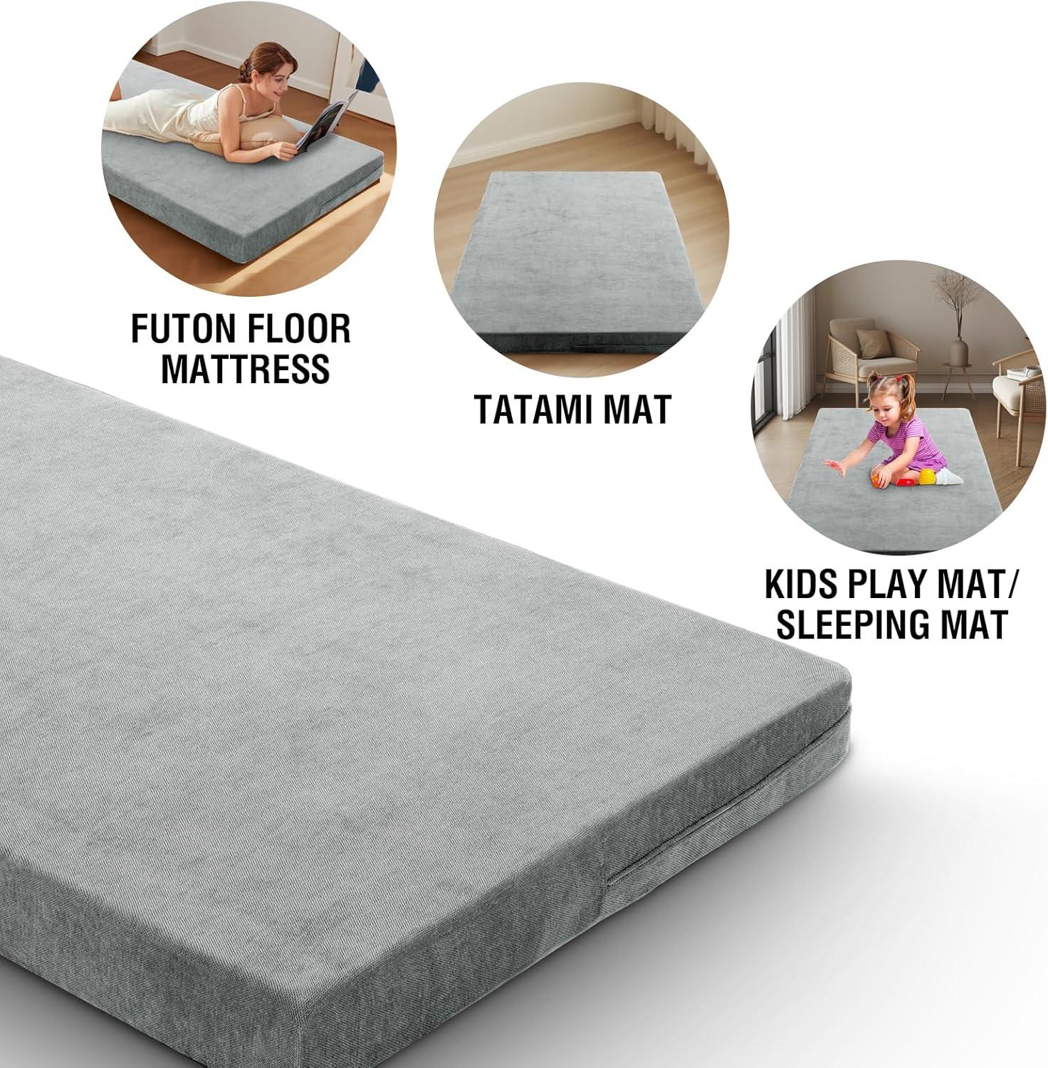 image:imageHVERSAILTEX Twin Size Armless Futon Mattress Covers for Traditional Japanese Futon Mattress Soft MixedColor Chenille Couch Slipcovers Floor Mats Sofa Protector Zippered Sleeper Sofa CoverCaramelDove
