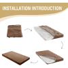 image:imageHVERSAILTEX Twin Size Armless Futon Mattress Covers for Traditional Japanese Futon Mattress Soft MixedColor Chenille Couch Slipcovers Floor Mats Sofa Protector Zippered Sleeper Sofa CoverCaramelCaramel