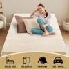 image:imageHVERSAILTEX Twin Size Armless Futon Mattress Covers for Traditional Japanese Futon Mattress Soft MixedColor Chenille Couch Slipcovers Floor Mats Sofa Protector Zippered Sleeper Sofa CoverCaramelCream