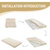 image:imageHVERSAILTEX Twin Size Armless Futon Mattress Covers for Traditional Japanese Futon Mattress Soft MixedColor Chenille Couch Slipcovers Floor Mats Sofa Protector Zippered Sleeper Sofa CoverCaramelCream