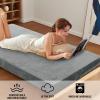image:imageHVERSAILTEX Twin Size Armless Futon Mattress Covers for Traditional Japanese Futon Mattress Soft MixedColor Chenille Couch Slipcovers Floor Mats Sofa Protector Zippered Sleeper Sofa CoverCaramelBluish Grey