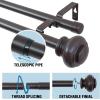 image:imageHVERSAILTEX Double Curtain Rods for Windows 162 to 906 Inches 34 inch Diameter Adjustable Decorative Telescoping Heavy Duty Drapery Rod BronzeBronze
