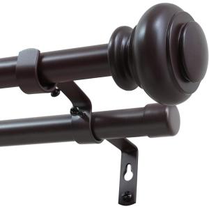 image:imageHVERSAILTEX Double Curtain Rods for Windows 162 to 906 Inches 34 inch Diameter Adjustable Decorative Telescoping Heavy Duty Drapery Rod BronzeBronze